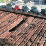 Steel roof deck - rusted through - example